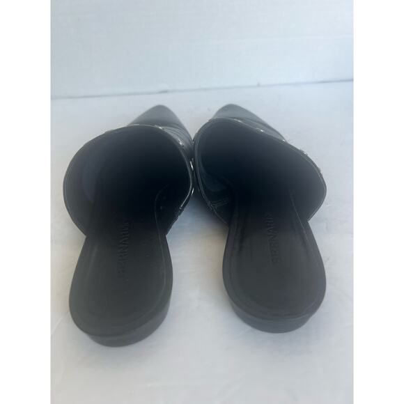 Bernardo Black Leather Studded Pointed Toe Slip On Flat Mule Shoes Sz 8M - Picture 7 of 11